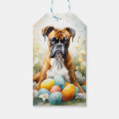 Boxer Hond met Pasen Eieren Vakantie Cadeaulabel (Voorkant)