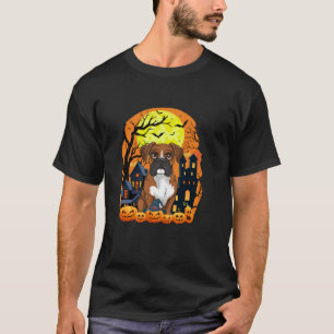 Boxer hond met pompoenen grappig enge Halloween de T-shirt