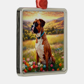 Boxer hond metalen ornament (Rechts)