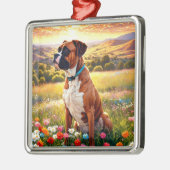 Boxer hond metalen ornament (Links)