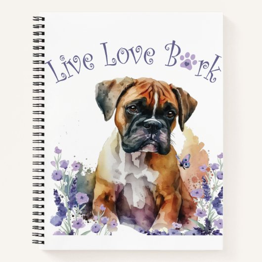 Boxer Hond Moeder Bloem Notitieboek (Voorkant)