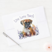Boxer Hond Moeder Bloem Vierkante Sticker (Envelop)