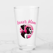 Boxer Hond Moeder in Roze Glas (Voorkant)