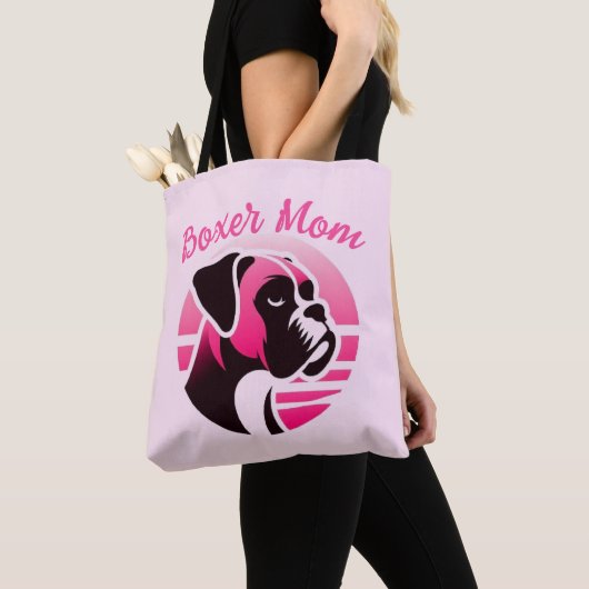 Boxer Hond Moeder in Roze Tote Bag (Dichtbij)