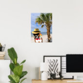 Boxer-hond op het strand poster (Thuiskantoor)