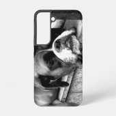 Boxer hond op vensterbank SGCNM Samsung Galaxy Hoesje (Achterkant)