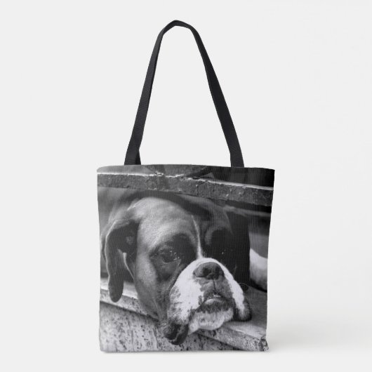Boxer hond op vensterbank stcna tote bag (Achterkant)