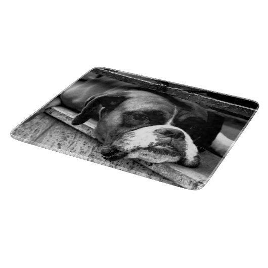 Boxer Hond op Windowsill CBCNM Snijplank (Hoek)