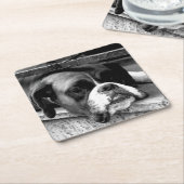 Boxer Hond Op Windowsill Coastercnm Kartonnen Onderzetters (Schuin)