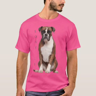 Boxer Hond Overhemd Hond Mama Papa Love Is Puppy H T-shirt
