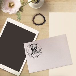 Boxer hond retour adres familie rubberstempel