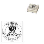 Boxer hond retour adres familie rubberstempel (Gestempeld)