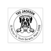 Boxer hond retour adres familie rubberstempel (Afrduk)