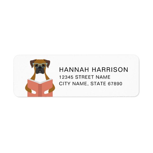 Boxer Hond Retour Adres Labels (Voorkant)