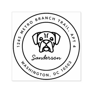 Boxer hond retour adres stempel zelf-inkt