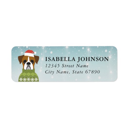 Boxer Hond Retouradres Labels (Voorkant)