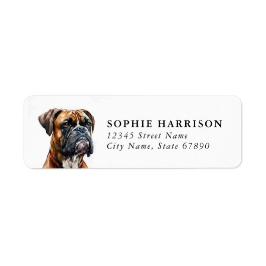 Boxer Hond Retouradreslabels Etiket (Voorkant)