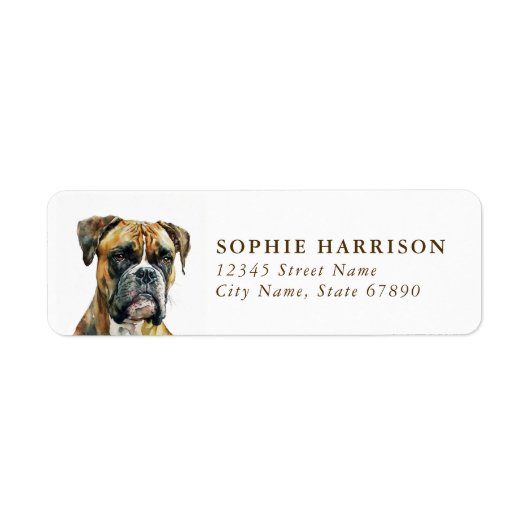 Boxer Hond Retouradreslabels Etiket (Voorkant)