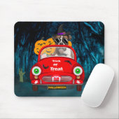 Boxer Hond Rijdt Auto Schrik Halloween Muismat (Met muis)