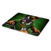 Boxer Hond Rijdt op Fiets St. Patrick's Day  Snijplank (Hoek)