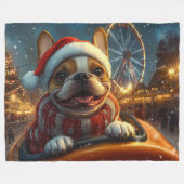 Boxer Hond Roller Coaster Kerstmis Fleece Deken (Voorkant (Horizontaal))