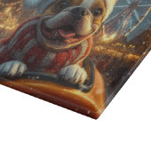 Boxer Hond Roller Coaster Kerstmis Snijplank (Hoek)