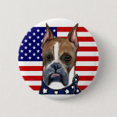 Boxer Hond Ronde Button 5,7 Cm (Voorkant)