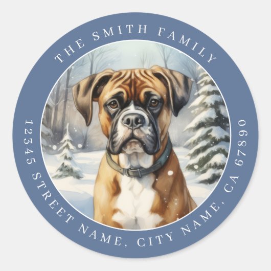 Boxer Hond Ronde Stickers (Voorkant)