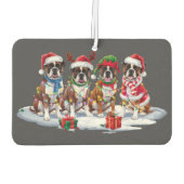 Boxer hond Santa hoedgewei elf kerstverlichting Luchtverfrisser (Achterkant)