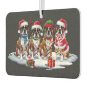 Boxer hond Santa hoedgewei elf kerstverlichting Luchtverfrisser (Links)