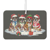 Boxer hond Santa hoedgewei elf kerstverlichting Luchtverfrisser (Voorkant)