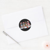 Boxer hond Santa hoedgewei elf kerstverlichting Ronde Sticker (Envelop)