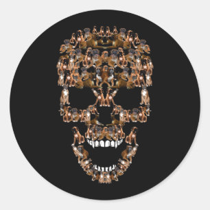 Boxer Hond Schedel T-shirt Halloween Kostuum Honde Ronde Sticker