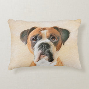 Boxer Hond Schilderen Onbijgesneden Originele Dier Accent Kussen