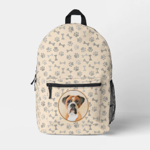 Boxer Hond Schilderen Onbijgesneden Originele Dier Bedrukte Rugzak