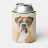 Boxer Hond Schilderen Onbijgesneden Originele Dier Blikjeskoeler (Blikje Achterkant)