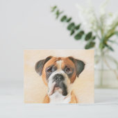 Boxer Hond Schilderen Onbijgesneden Originele Dier Briefkaart (Staand voorkant)