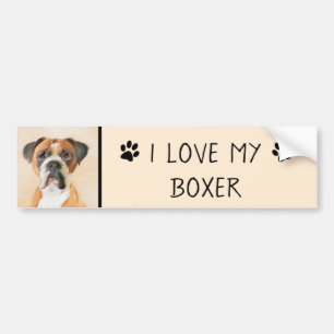 Boxer Hond Schilderen Onbijgesneden Originele Dier Bumpersticker