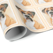 Boxer Hond Schilderen Onbijgesneden Originele Dier Cadeaupapier (Rol Hoek)