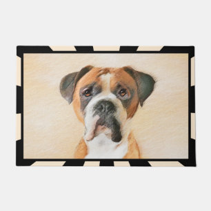 Boxer Hond Schilderen Onbijgesneden Originele Dier Deurmat