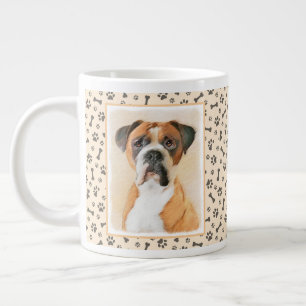 Boxer Hond Schilderen Onbijgesneden Originele Dier Grote Koffiekop