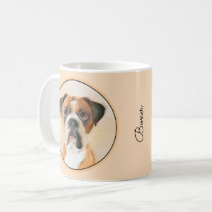Boxer Hond Schilderen Onbijgesneden Originele Dier Koffiemok