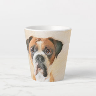 Boxer Hond Schilderen Onbijgesneden Originele Dier Latte Mok