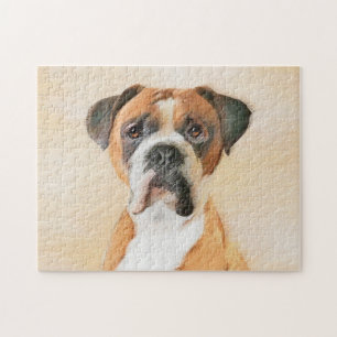 Boxer Hond Schilderen Onbijgesneden Originele Dier Legpuzzel
