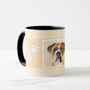 Boxer Hond Schilderen Onbijgesneden Originele Dier Mok