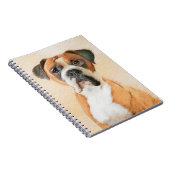 Boxer Hond Schilderen Onbijgesneden Originele Dier Notitieboek (Rechterzijde)