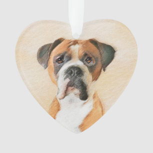 Boxer Hond Schilderen Onbijgesneden Originele Dier Ornament