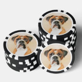 Boxer Hond Schilderen Onbijgesneden Originele Dier Poker Chips (Opstapeling)