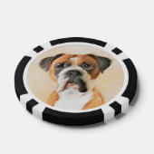 Boxer Hond Schilderen Onbijgesneden Originele Dier Poker Chips (Enkel)