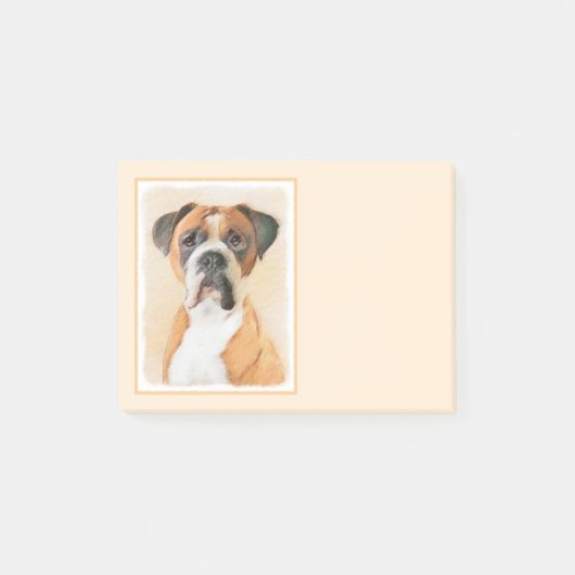 Boxer Hond Schilderen Onbijgesneden Originele Dier Post-it® Notes (Voorkant)
